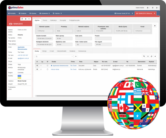 Program crm w róznych językach