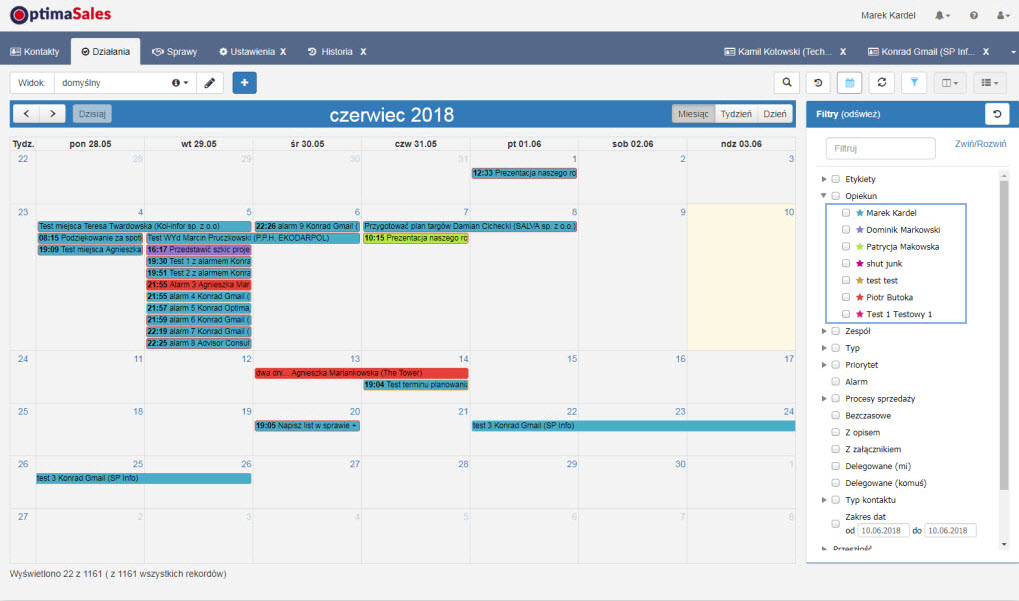 Kalendarz online w OptimaSales