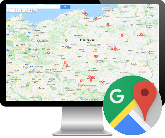 Lokalizacja klientów z OptimaSales w Google Maps