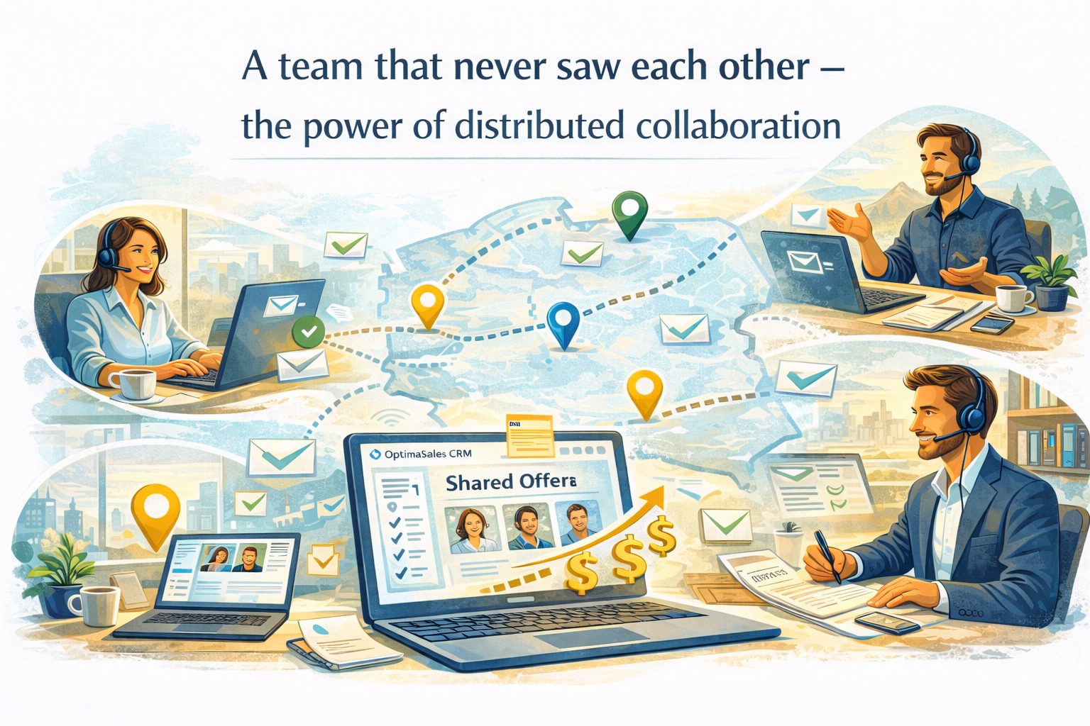 Remote co-operation in CRM